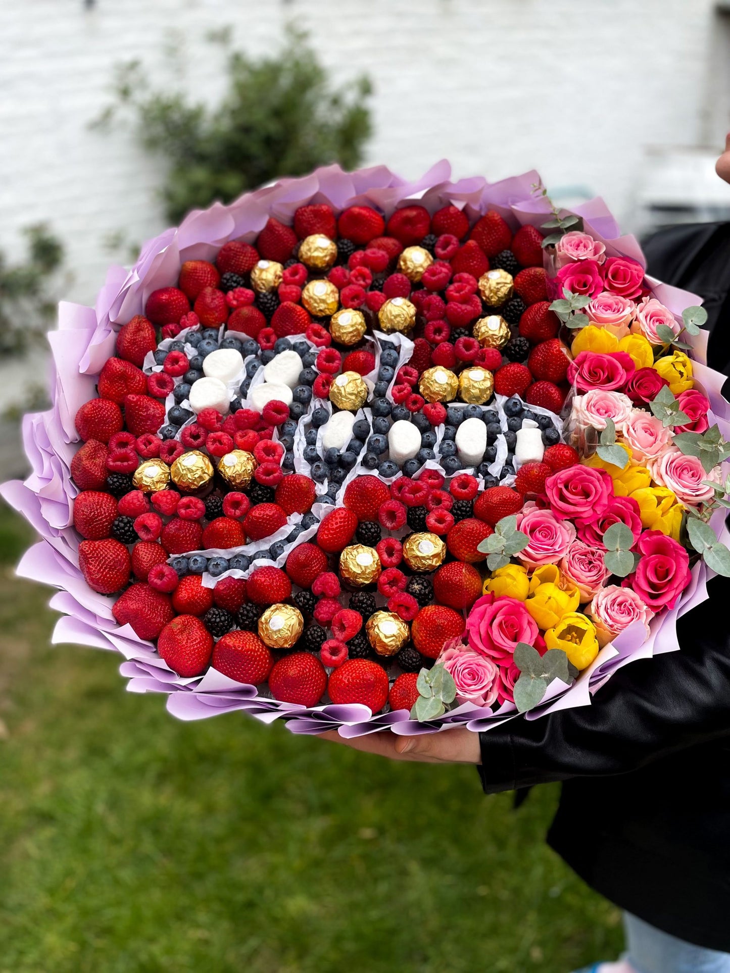 Bouquet avec logo personnalisé